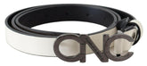 Costume National Belt Mettalic Gray Leather Logo Belt -   -  Costume National.
